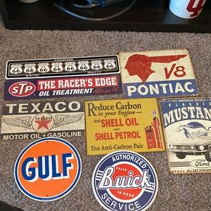 Tin car signs